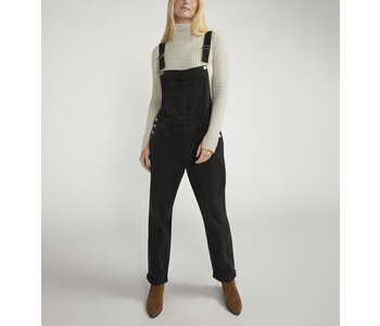 Silver Jeans Baggy Straight Leg Overalls Black