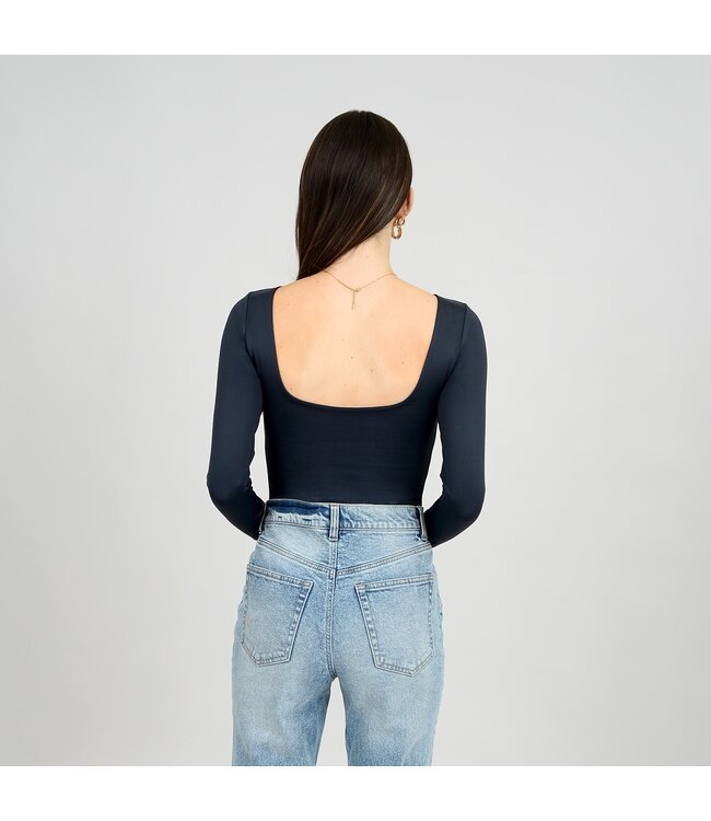 RD Style Brida Long sleeve Boat Neck Bodysuit