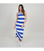 RD International RD Style KIKI TIE DETAIL SLEEVELESS STRIPPED DRESS BRIGHT BLUE