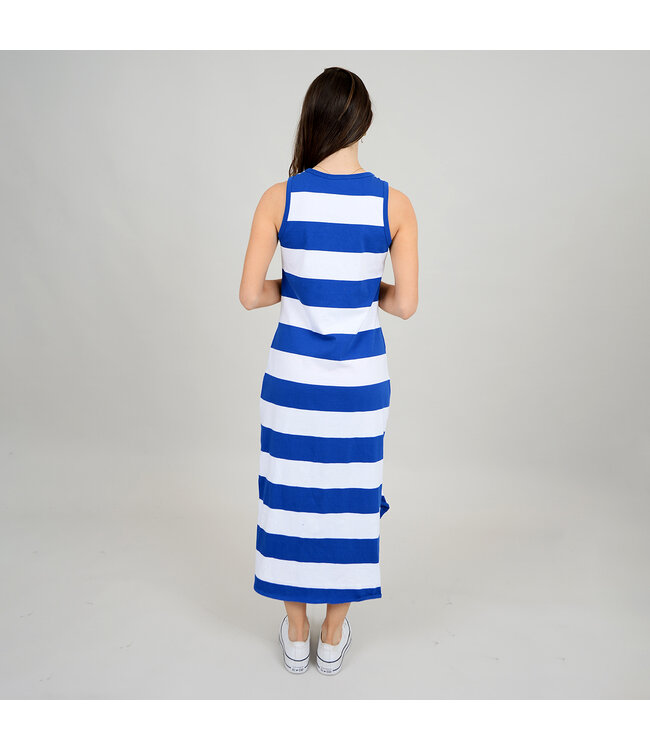RD Style KIKI TIE DETAIL SLEEVELESS STRIPPED DRESS BRIGHT BLUE