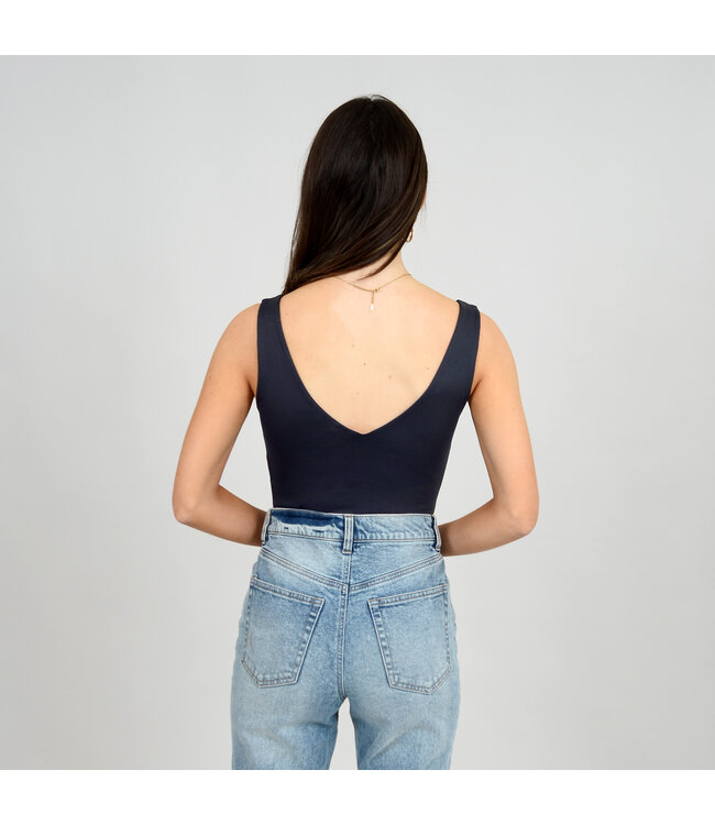 RD Style SLEEVELESS V-NECK BODYSUIT - SECOND SKIN
