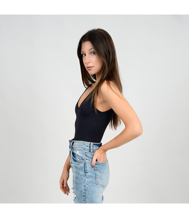 RD Style SLEEVELESS V-NECK BODYSUIT - SECOND SKIN