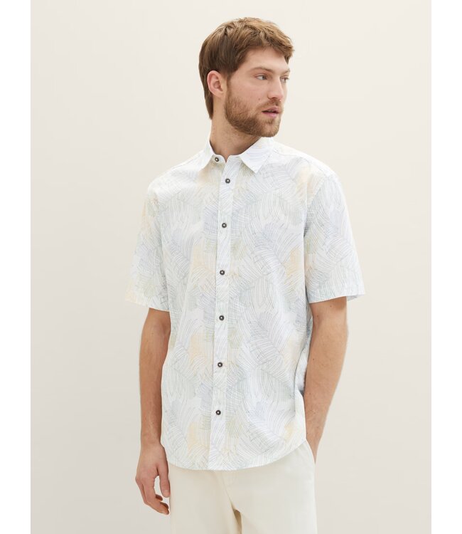 TOM TAILOR Short Sleeved Shirt with a palm print