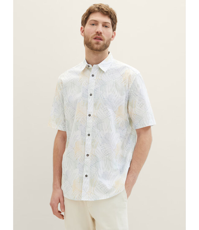 TOM TAILOR Short Sleeved Shirt with a palm print