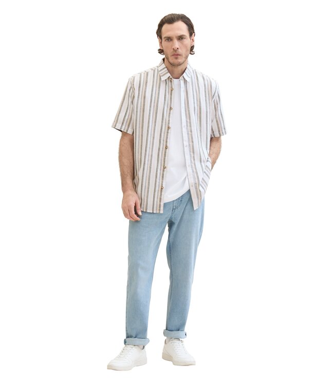 Tom Tailor CHECKED COTTON LINEN SHIRT