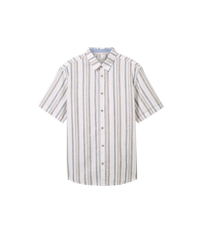Tom Tailor CHECKED COTTON LINEN SHIRT