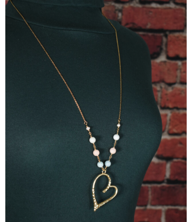 Heart with Amazonite & Aventurine Necklace