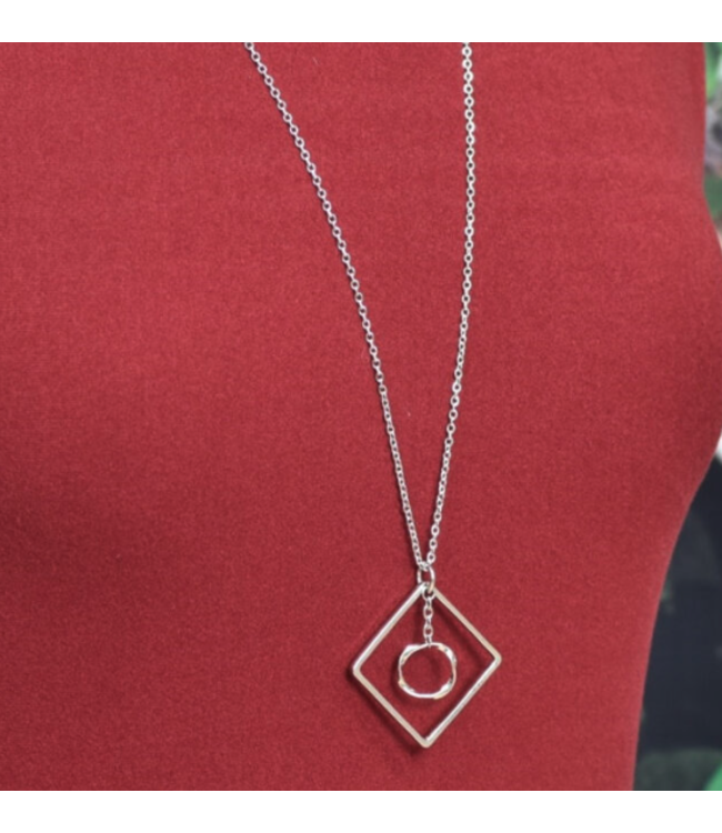 Circle in the Square Pendant Necklace