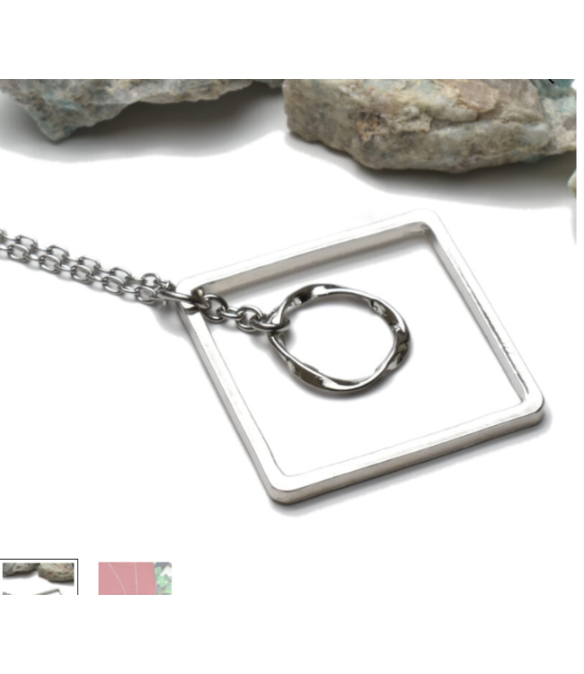 Circle in the Square Pendant Necklace