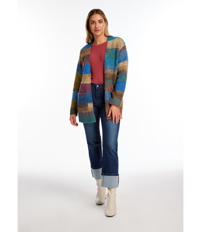 FDJ  STRIPED SPACE DYE CARDIGAN