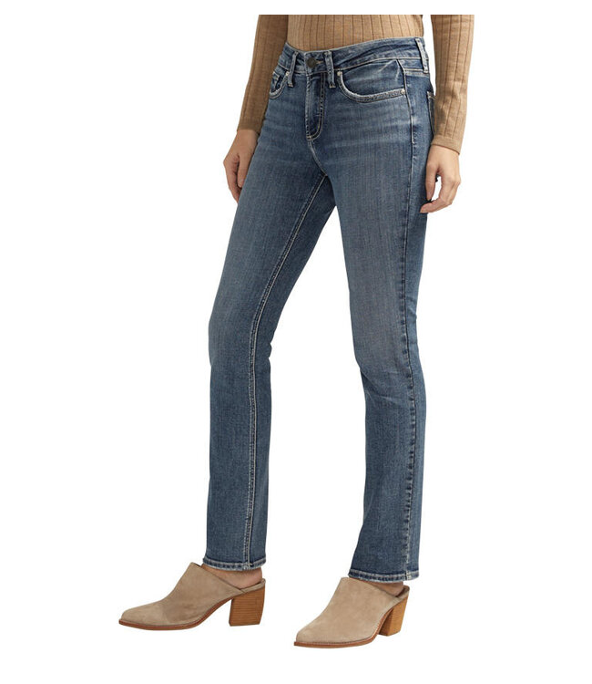 SILVER JEANS Suki Mid Rise Straight Leg Luxe Stretch Jeans