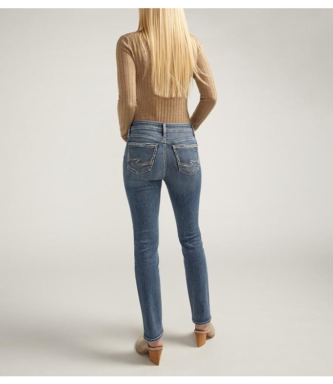 SILVER JEANS Suki Mid Rise Straight Leg Luxe Stretch Jeans