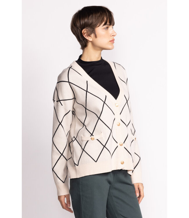 Pink Martini Marlyn Sweater Cardigan Off White