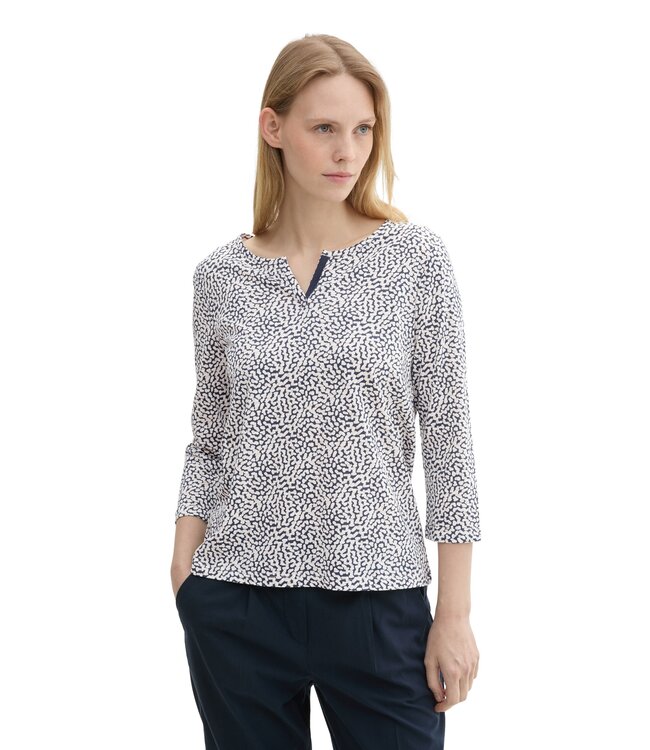 TOM TAILOR 7/8-sleeved shirt with organic cotton