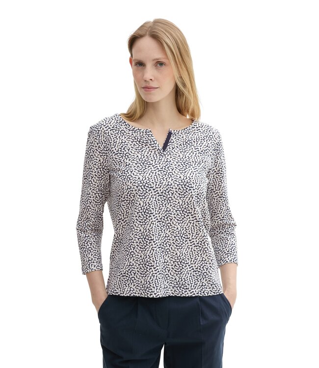 TOM TAILOR 7/8-sleeved shirt with organic cotton