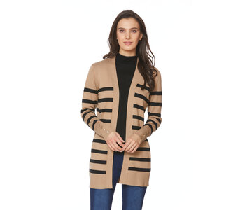 SPENSE Stripped Cardigan Sweater