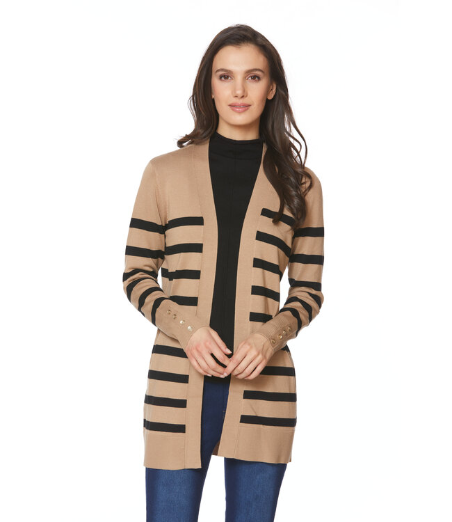 SPENSE Stripped Cardigan Sweater
