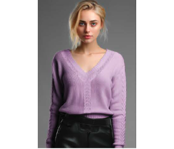 POINT ZERO V Neck Cable Knit Sweater