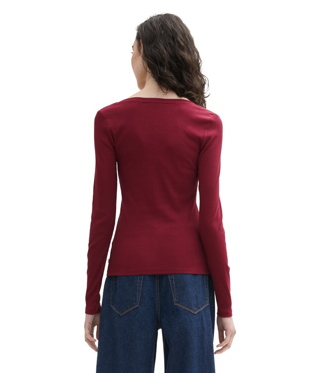 TOM TAILOR Ribbed long sleeved shirt in organic cotton