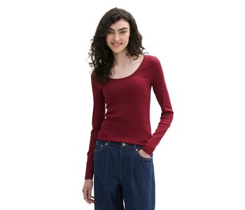 TOM TAILOR Ribbed long sleeved shirt in organic cotton