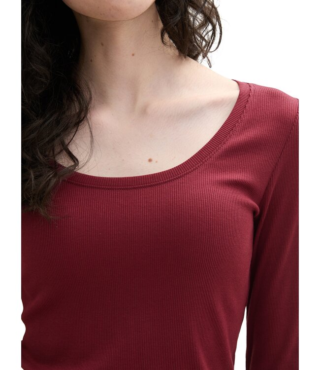 TOM TAILOR Ribbed long sleeved shirt in organic cotton