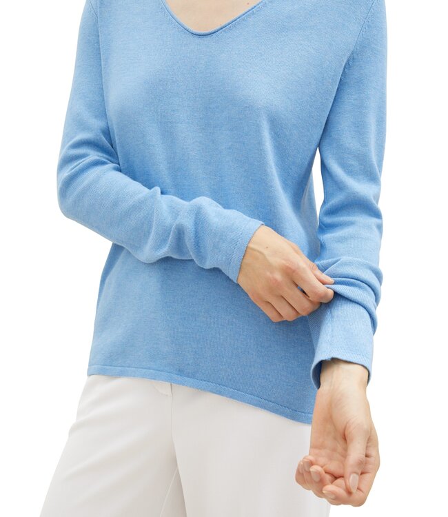 TOM TAILOR Sweater basic v-neck Sea Blue