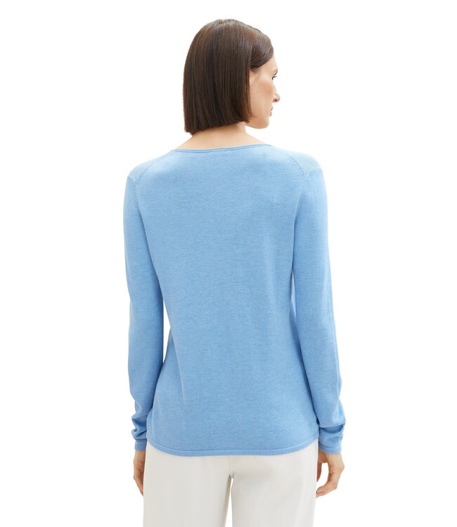 TOM TAILOR Sweater basic v-neck Sea Blue