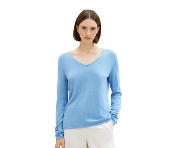 TOM TAILOR Sweater basic v-neck Sea Blue