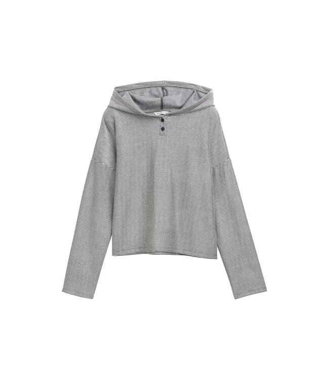 TOM TAILOR Striped Hooded Henley Sweater