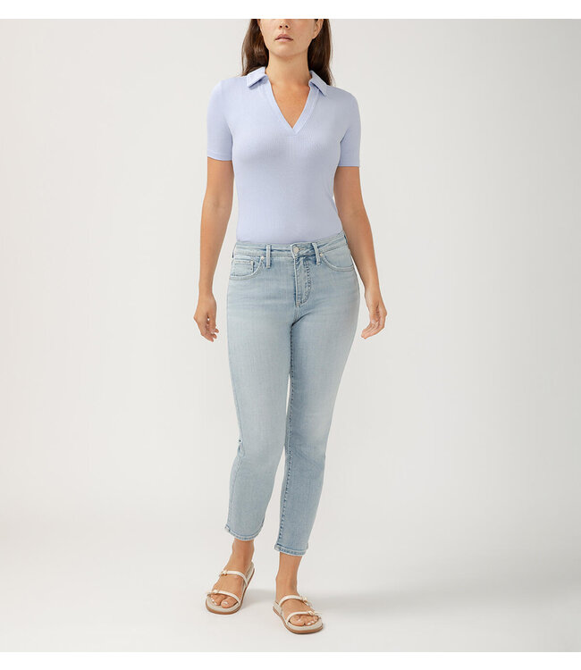 SILVER JEANS Isbister High Rise Ankle Straight Leg Luxe Stretch