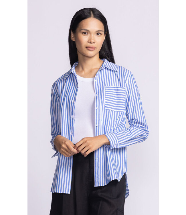 Pink Martini Dorit Button up Strip Top