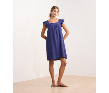 Hatley Flutter sleeve dress - patriot blue