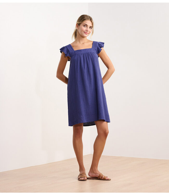 Hatley Flutter sleeve dress - patriot blue