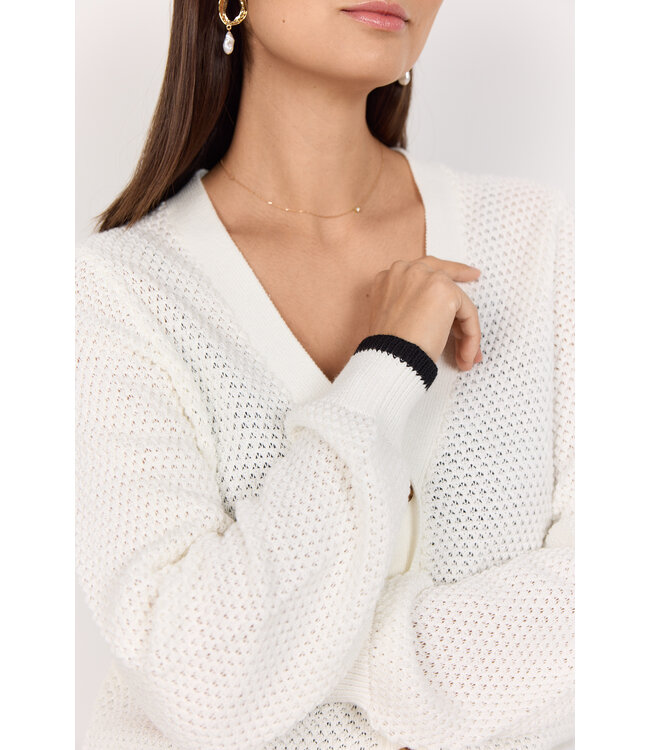 Soyaconcept Classic Button up Cardigan with Black Trim Detail