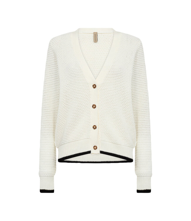Soyaconcept Classic Button up Cardigan with Black Trim Detail