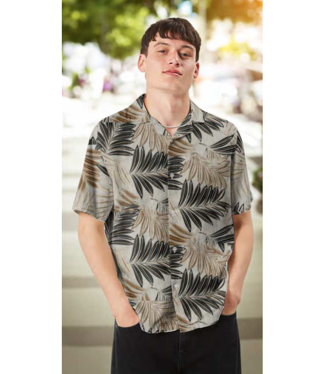 POINT ZERO Short Sleeve Button up Cotton Linen mix