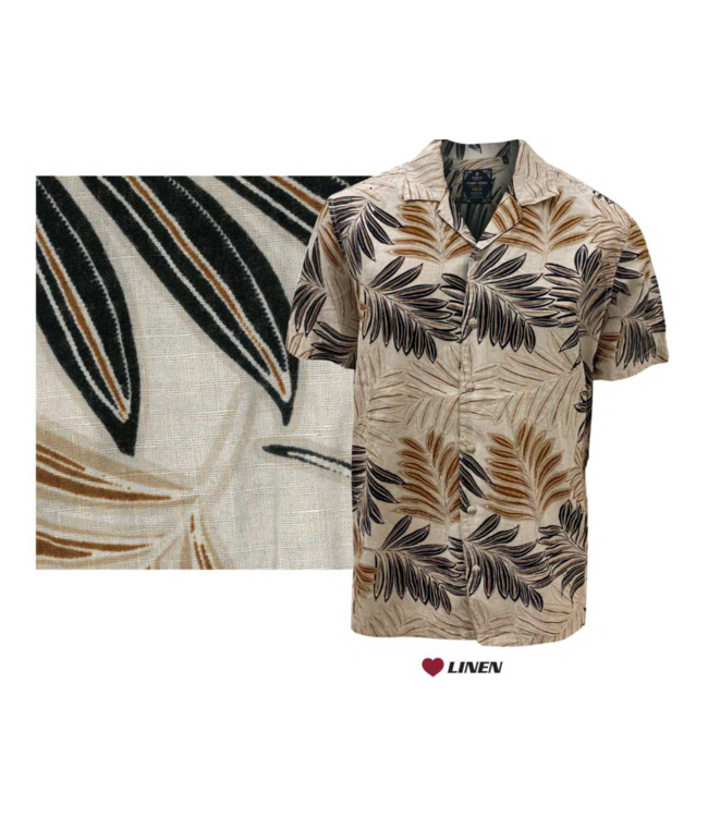 POINT ZERO Short Sleeve Button up Cotton Linen mix