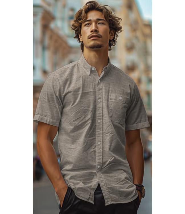 POINT ZERO Short Sleeve Button Easy Iron Shirt