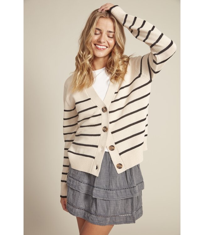 RD Style Matab V Neck  Long Sleeve Hooded Cardigan