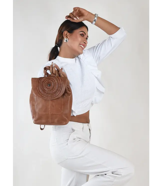 Auray Genuine Leather Back Pack Tan