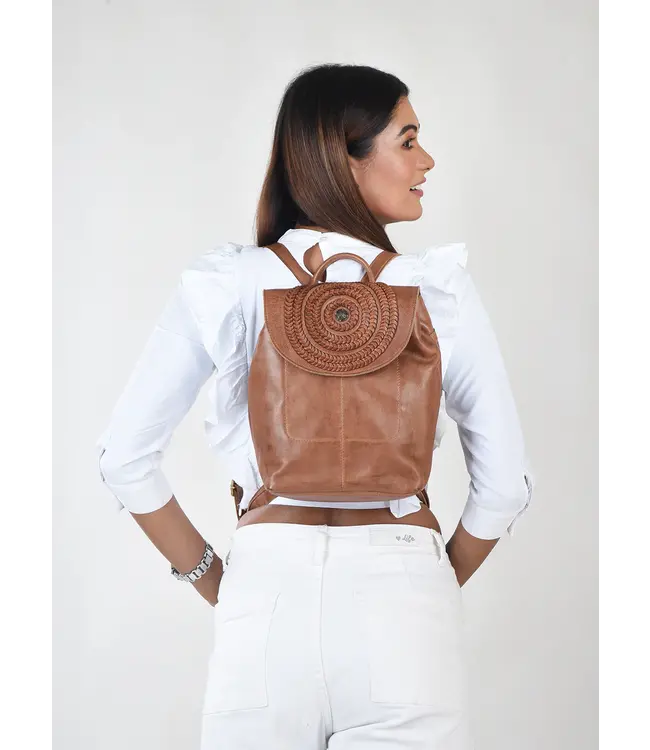 Auray Genuine Leather Back Pack Tan