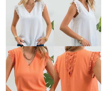 POINT ZERO SHORT SLEEVE  LACE BLOUSE