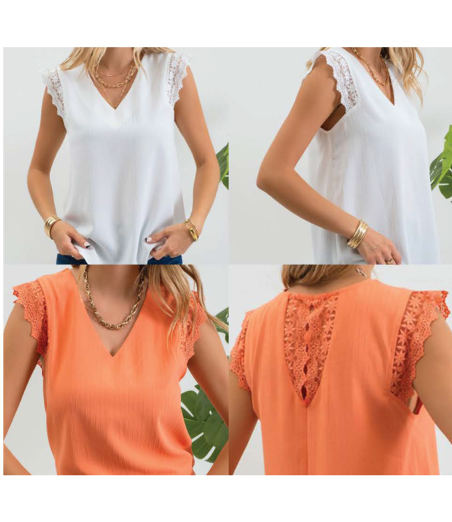 POINT ZERO SHORT SLEEVE  LACE BLOUSE