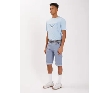 POINT ZERO 2-TONE STRETCH DENIM CAPRI WITH BELT