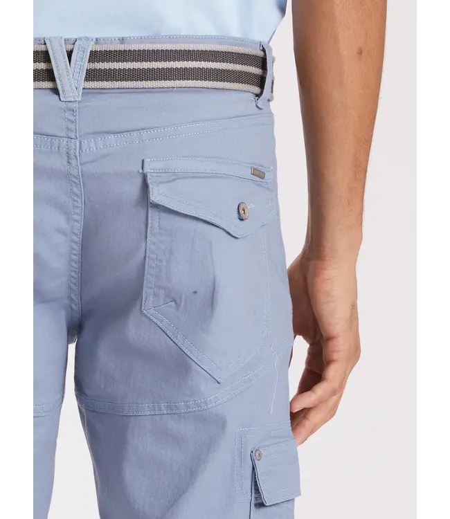 POINT ZERO 2-TONE STRETCH DENIM CAPRI WITH BELT