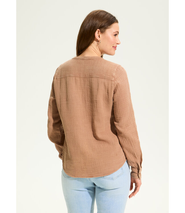 FDJ COTTON GAUZE SHIRT WALNUT