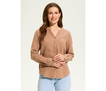 FDJ COTTON GAUZE SHIRT WALNUT
