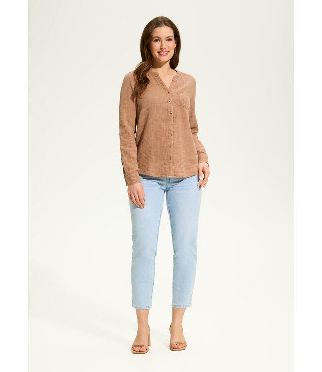 FDJ COTTON GAUZE SHIRT WALNUT