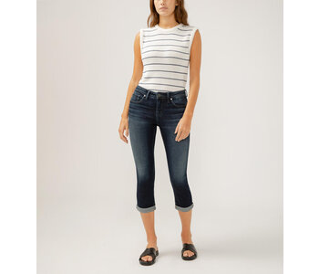 Silver Jeans Elyse Mid Rise Luxe Stretch Capri