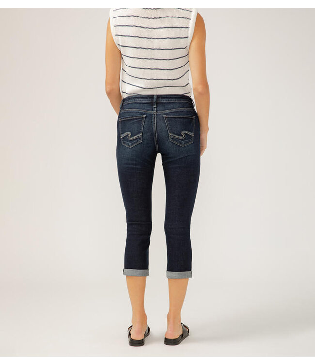Silver Jeans Elyse Mid Rise Luxe Stretch Capri